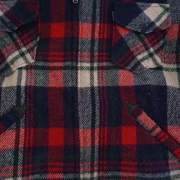 Vintage '70S Golden Bay Navy Red Plaid Teddy Bear Lined Rare Outdoor Jacket 2XL - Picture 7 of 13